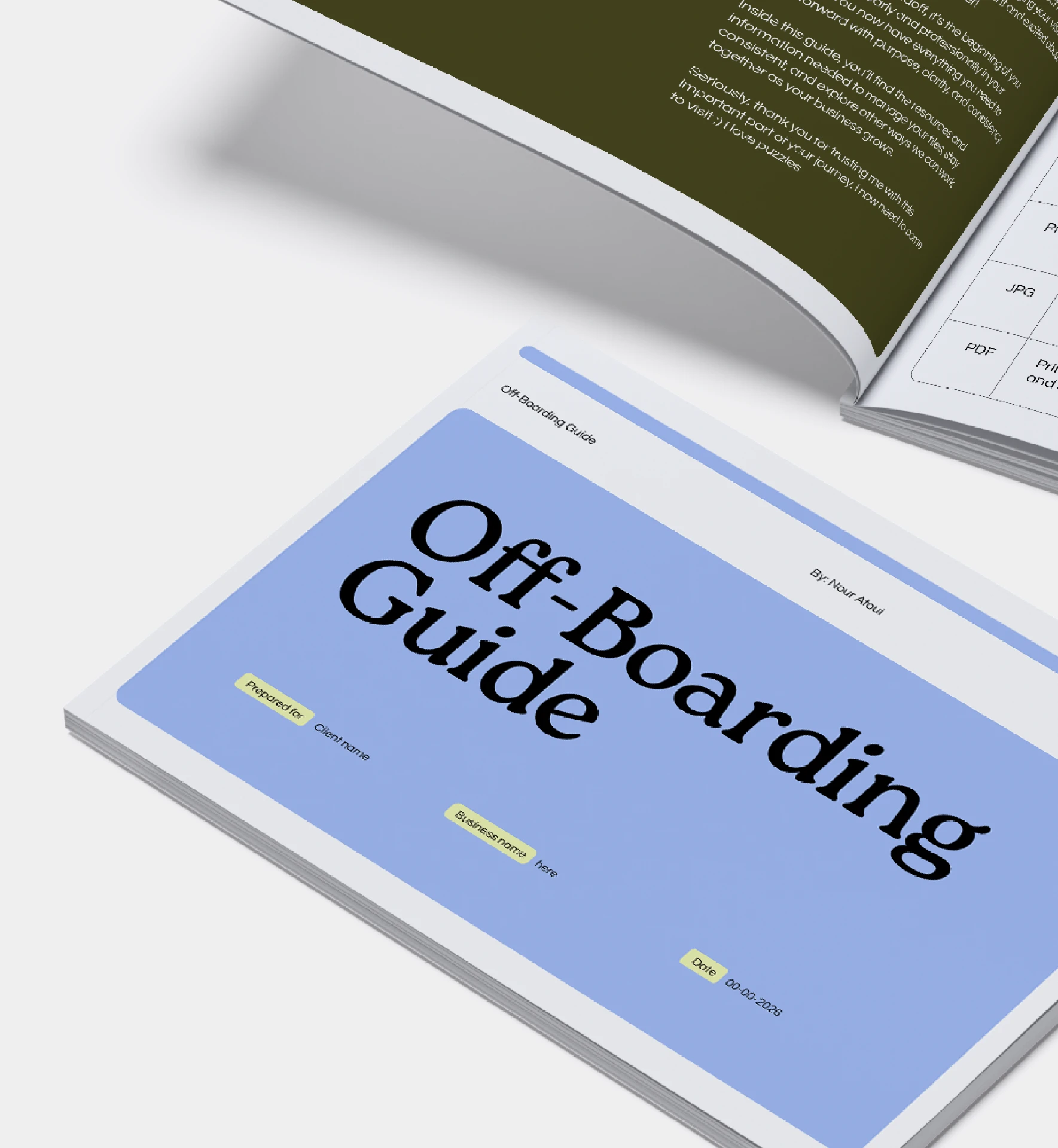 Off-boarding guide explaining file formats and how to keep the brand consistent