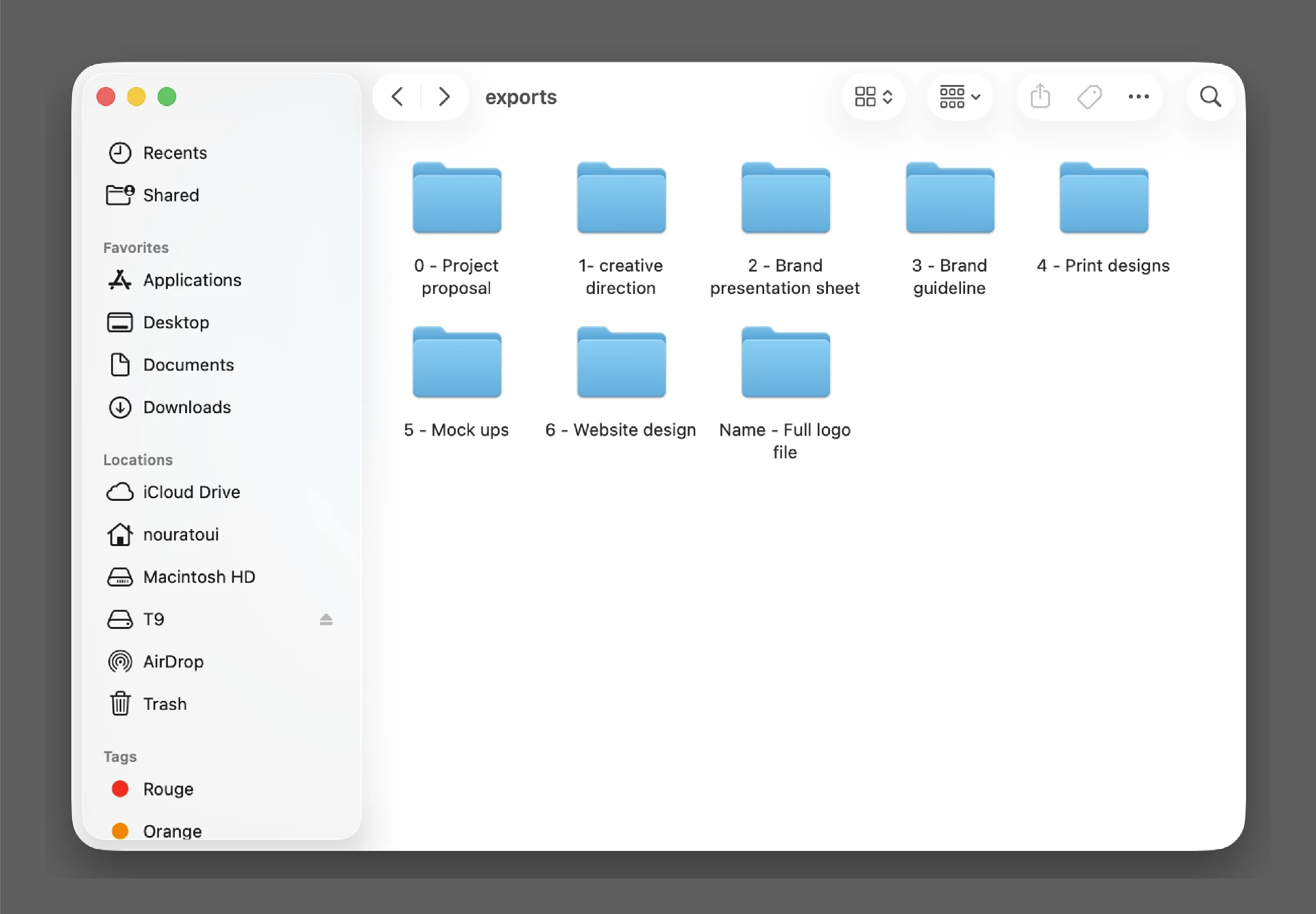 Exports folder with organized deliverables
